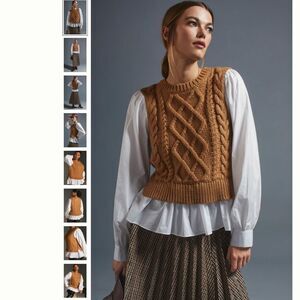 Anthropologie Sweater Vest & Blouse Layered Top